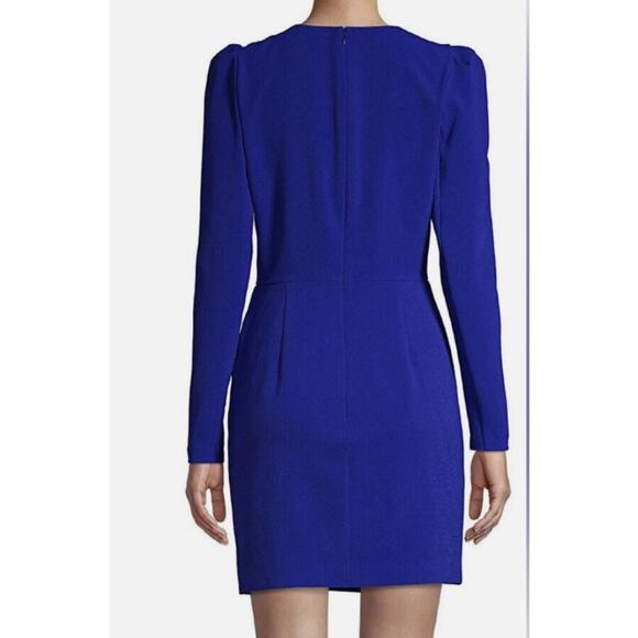 Parker Black Label Clinton Cobalt Blue Ruffle Fitted Sheath Mini Dress Size 2 - Picture 6 of 11